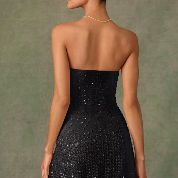 Viela Embellished Sweetheart-Neck A-Line Mini Dress - Picture 6 of 8